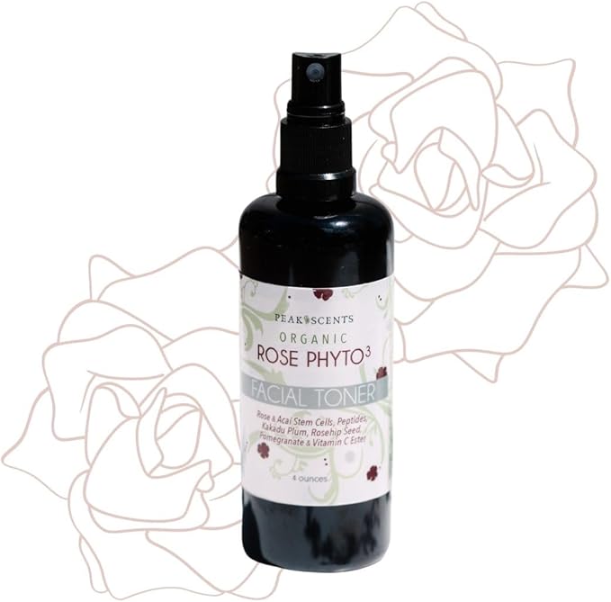 Organic Phyto³ Rose Water Facial Toner Spray - Pure Rosewater for Face, with Acaí and Herbal Extracts - Eco-Friendly and Vegan - Hydrating Rose Water Organic Face Spray (4 oz)-FemmiqueWomen