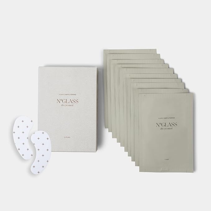 '+ Lux Unfiltered Cooling Under Eye Patches - Anti-Slip Caffeine Infused Korean Eye Mask - Reduces Puffiness, Brightens, & Hydrates Skin - Fragrance Free, Vegan, & Cruelty Free - 10 Count-FemmiqueWomen