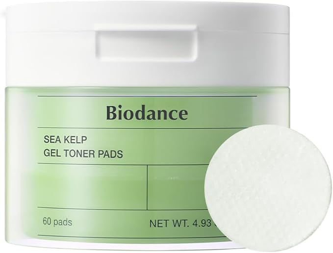 Biodance Sea Kelp Gel Toner Pads, Calming & Soothing for Sensitive Skin, Oil & Sebum Control, Blemish Care, Gentle Exfoliating Toner Pads, Korean Skincareㅣ4.93 fl.oz.(140g)*60Pads-FemmiqueWomen