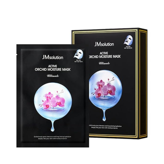 JMsolution Marine Luminous Pearl Deep Moisture 3 Step Skin Care Face Mask - Korean Skincare Facial Mask - boosting Brightening Moisturizing-10 Sheets for Dry Skin (Orchid)-FemmiqueWomen