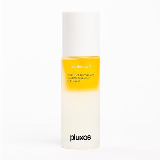 | PLUXOS 47 | SUNSCREEN + SKINCARE SPF 47 FACE MIST SPRAY (Vanilla) | SUN DEFENSE COMPLEX CARE | Apply Over Makeup, Broad Spectrum, Clear, Light, Vegan, Hydrate, Fight Acne, Anti-Aging, Cell Repair-FemmiqueWomen