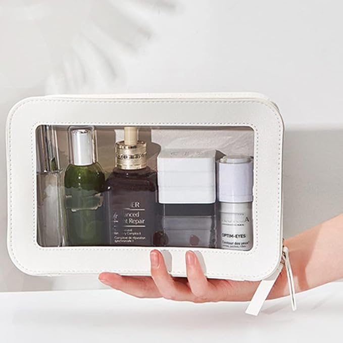 Clear Makeup Bag Small, TSA Approved Portable Toiletry Bag with Zipper Cosmetic Travel Bag Makeup Organizer Case Mini Makeup Pouch for Purse Car Organizer Bag for Women Men-FemmiqueWomen