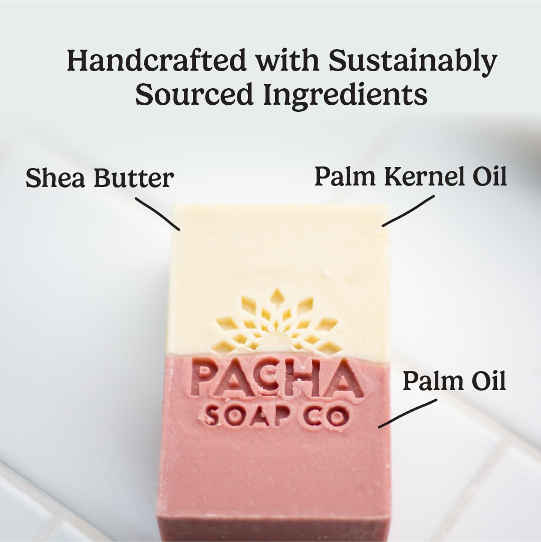 Pacha Soap Co. Bar Soap - Premium, Handcrafted, Hydrating, Natural Face Wash, Hand Cleanser, Body Wash, Soothing Essential Oils (Jasmine Gardenia, 5-Pack, 4 oz ea)-FemmiqueWomen