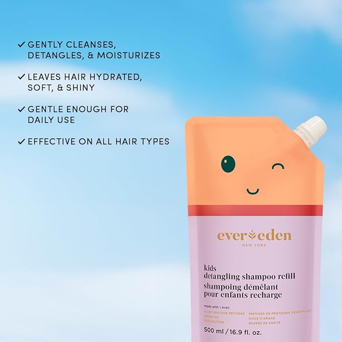 Evereden Kids Shampoo Refill, 16.9 fl oz | Detangling, Clean, Non-Toxic Ingredients | Gentle Kids Haircare-FemmiqueWomen
