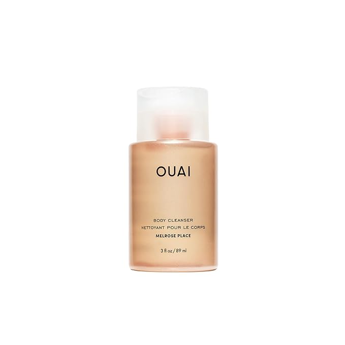 OUAI Body Cleanser Travel Size, Melrose Place - Foaming Body Wash with Jojoba Oil & Rosehip Oil to Hydrate, Balance & Soften Skin - Paraben, Phthalate, Sulfate Free Skin Care Products (3 Fl Oz)-FemmiqueWomen