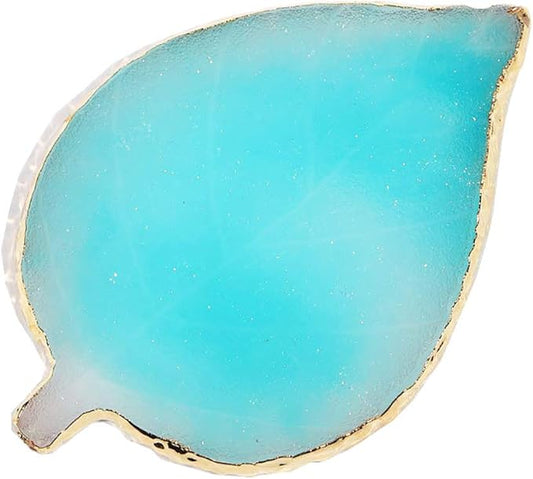 1 Pcs Leaf Resin Nail Art Palette Painting Makeup Palette Tray Cosmetic Nail Gel Polish Colors Mixing Pallet Blue-FemmiqueWomen