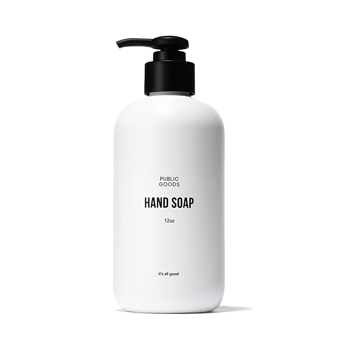 Public Goods Hand Soap | Cleansing Soap for Kitchen & Bathroom | Made with Natural Essential Oils | Paraben & Sulfate Free | Vegan Friendly | Made in Canada | 12 Fl Oz Bottle with Dispenser Pump-FemmiqueWomen