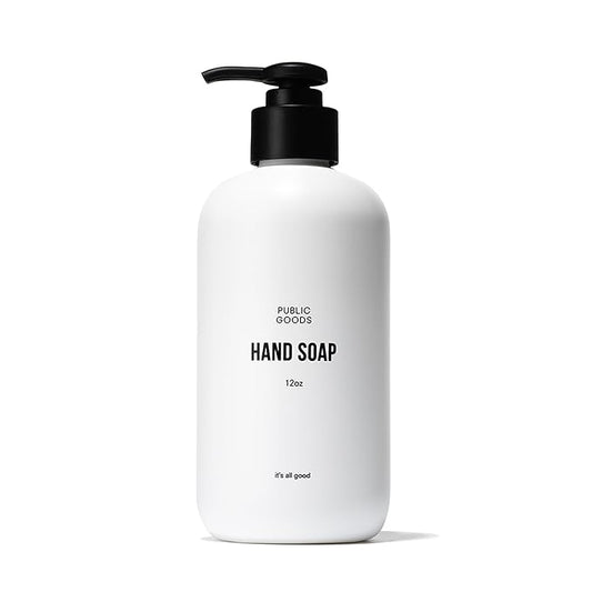 Public Goods Hand Soap | Cleansing Soap for Kitchen & Bathroom | Made with Natural Essential Oils | Paraben & Sulfate Free | Vegan Friendly | Made in Canada | 12 Fl Oz Bottle with Dispenser Pump-FemmiqueWomen