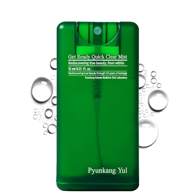 Pyunkang Yul PKY Ultimate Get Ready Quick Clear Mist for Sensitive Skin, Intensely Calms & Soothes Redness with Cica & Tea Tree, Compact size, Korean Skincare (0.51 Fl. oz, 15ml)-FemmiqueWomen