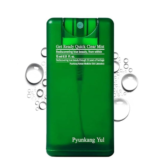 Pyunkang Yul PKY Ultimate Get Ready Quick Clear Mist for Sensitive Skin, Intensely Calms & Soothes Redness with Cica & Tea Tree, Compact size, Korean Skincare (0.51 Fl. oz, 15ml)-FemmiqueWomen