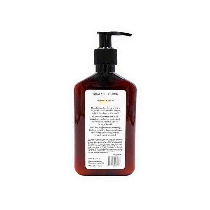 Goat Milk Lotion, Honey Almond Fragrance, Hydrating Lotion for Men & Women With Nourishing Goat Milk, Shea Butter, Sunflower Oil & Aloe, Packed With Vitamin A, E & Selenium, 9 Oz-FemmiqueWomen