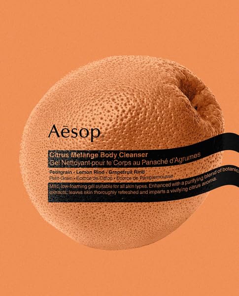 Aesop Citrus Melange Body Cleanser | Gentle Low-Foaming Gel Cleanser For Skin | Citrus Aroma with Botanical Extracts | 16.9 oz / 500 mL-FemmiqueWomen