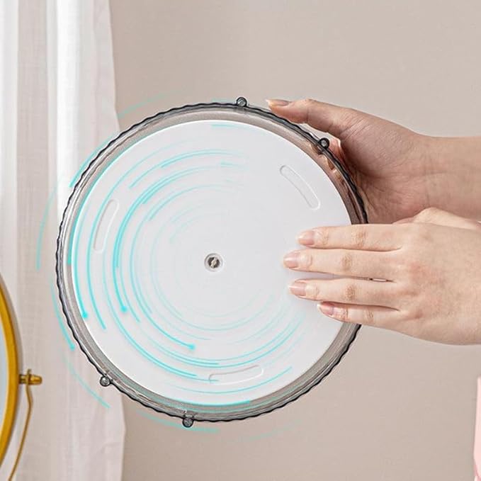 Makeup Organizer for Vanity, 360° Rotating Bathroom Organizer Countertop, High-Capacity Skincare Organizer, Spinning Cosmetics Organizer for Dresser Countertop (3 Tiers, Grey)-FemmiqueWomen