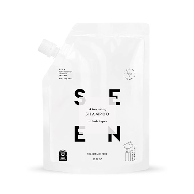 SEEN Shampoo Eco-Refill, Fragrance Free - Non-Comedogenic & Sulfate-Free Hair Shampoo- Dermatologist-Developed - Safe for Sensitive, Eczema & Acne Prone Skin-FemmiqueWomen