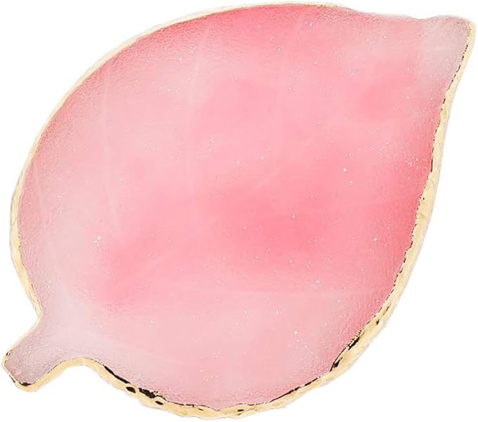 1 Pcs Leaf Resin Nail Art Palette Painting Makeup Palette Tray Cosmetic Nail Gel Polish Colors Mixing Pallet Pink-FemmiqueWomen