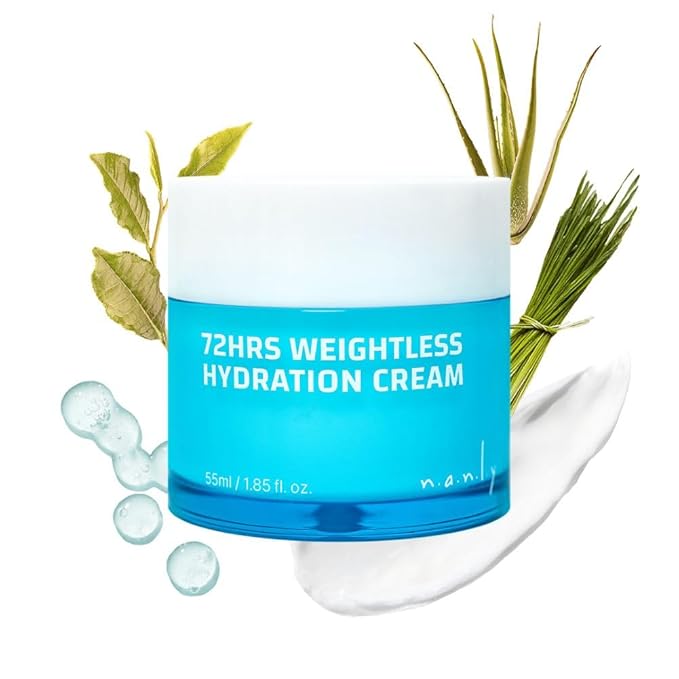 72 Hours Weightless Hydration Cream, Moisturizing Daily Face Cream, Vegan and Cruelty Free, Soothing and Brightening, All Skin Types, Korean Skin Care (1.85 fl.oz.)-FemmiqueWomen