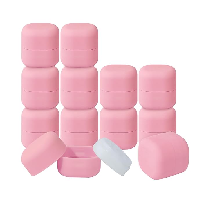 0.25 oz(7g) Empty Lip Balm Square Containers Tubes Lipstick 12 Pieces for Make Natural Lip Balm Lip Care - DIY & BPA FREE (Pink)-FemmiqueWomen