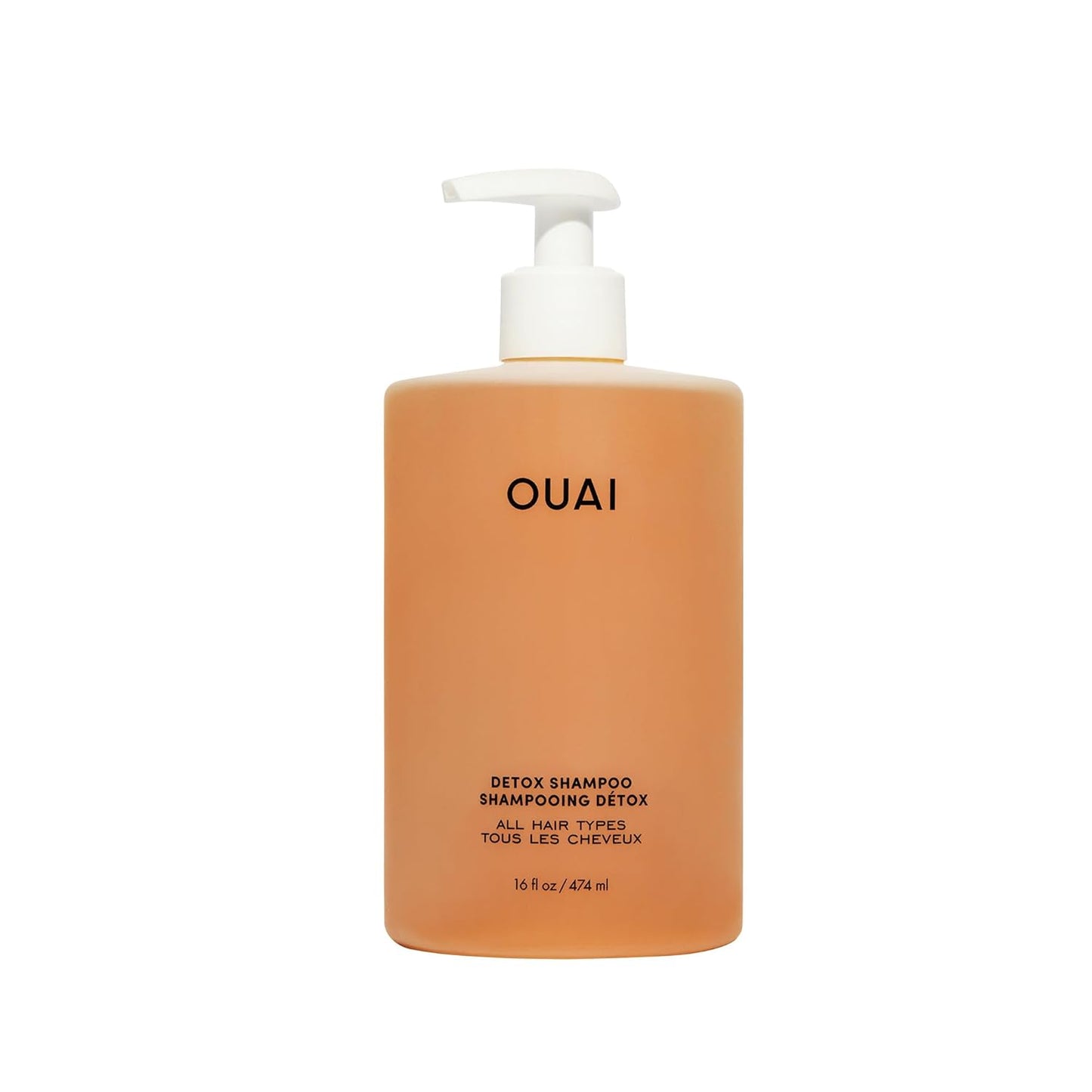 OUAI Detox Shampoo - Clarifying Shampoo for Build Up, Dirt, Oil, Product and Hard Water - Apple Cider Vinegar & Keratin for Clean, Refreshed Hair - Sulfate-Free Hair Care (16 oz)-FemmiqueWomen