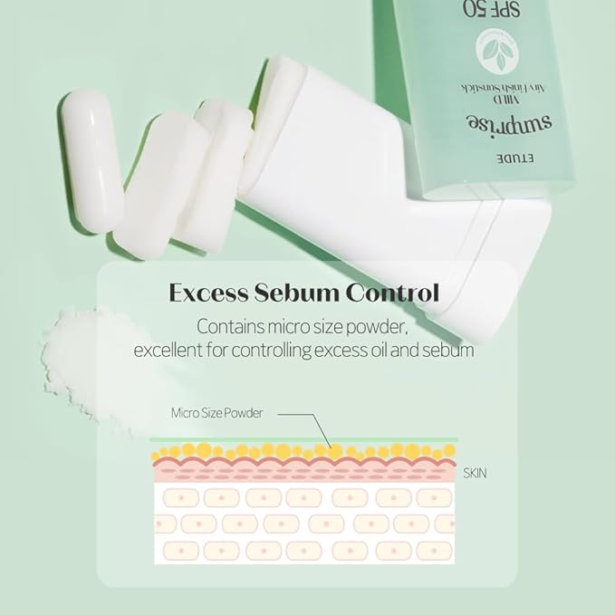 ETUDE Sunprise Mild Airy Finish Sunstick SPF50+ PA++++ Powdery sunscreen, Vegan, Non-Greasy, Sebum Control, Matte Finish, Sensitive Skin Friendly, 19g-FemmiqueWomen