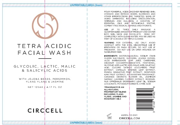 CIRCCELL Tetra Acidic Facial Cleanser: Perfect Your Skin with a Blend of Glycolic, Malic, Lactic, and Salicylic Acids Infused with Nourishing Jojoba Oils-FemmiqueWomen