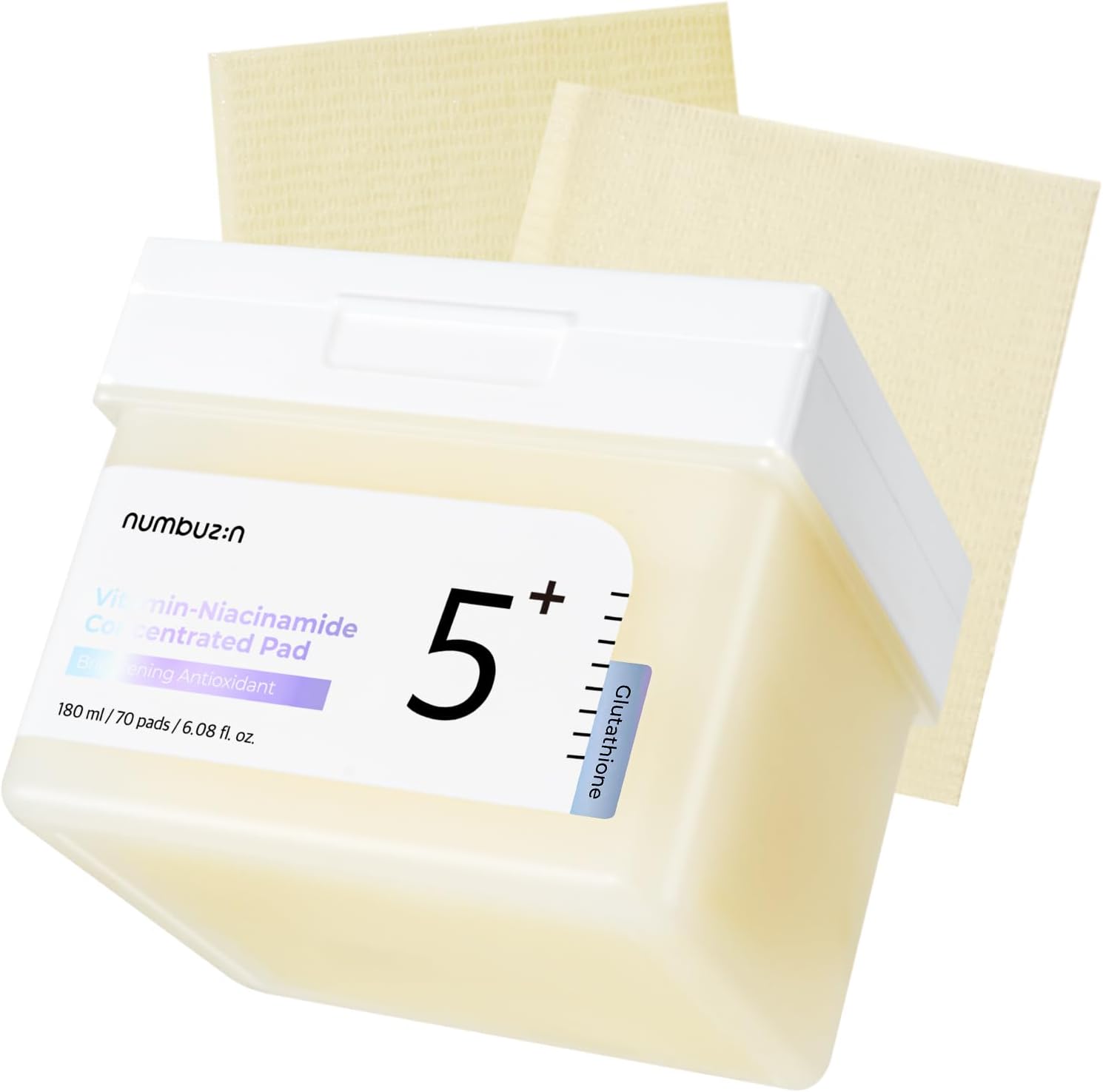 numbuzin No.5 Toner Pads | Vitamin-Niacinamide Concentrated Pad | Double-Sided | Glutathione, Niacinamide, PHA & LHA | Exfoliation, Hyperpigmentation Care | 70 Pads/180 ml-FemmiqueWomen