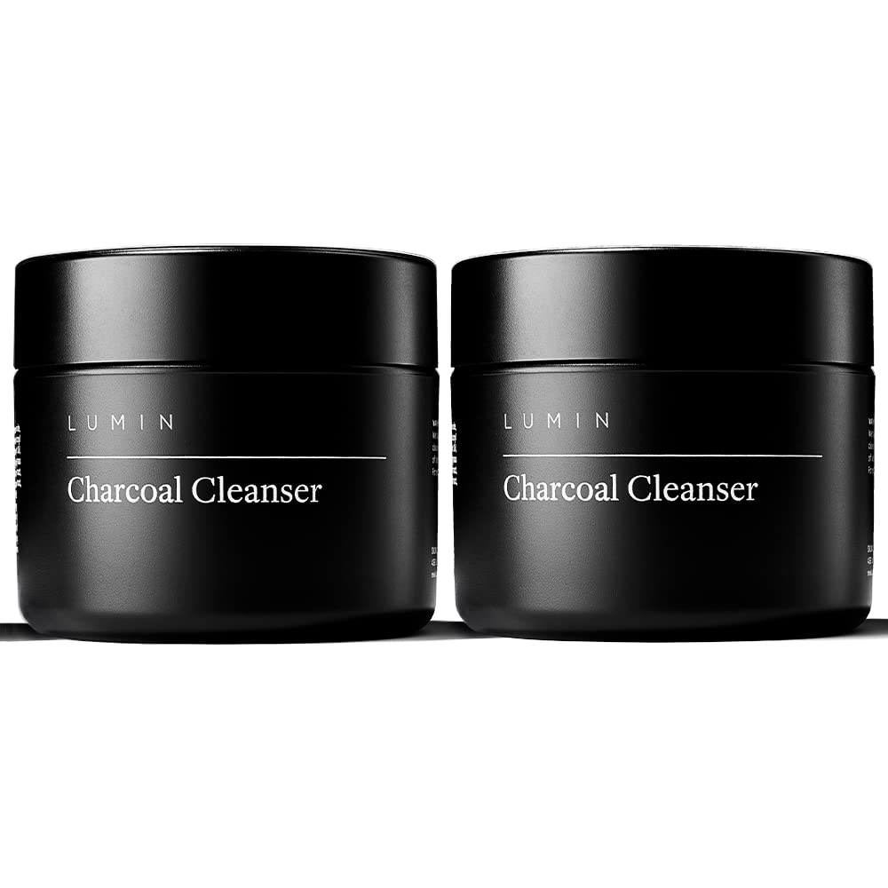 Lumin Charcoal Face Wash for Men Skincare - Daily Detox, Hydrating Face Cleanser, Removes Impurities, Exfoliates, Unclogs Pores, Controls Oil, Soothes Irritation, All Skin Types, 2 Pack-FemmiqueWomen