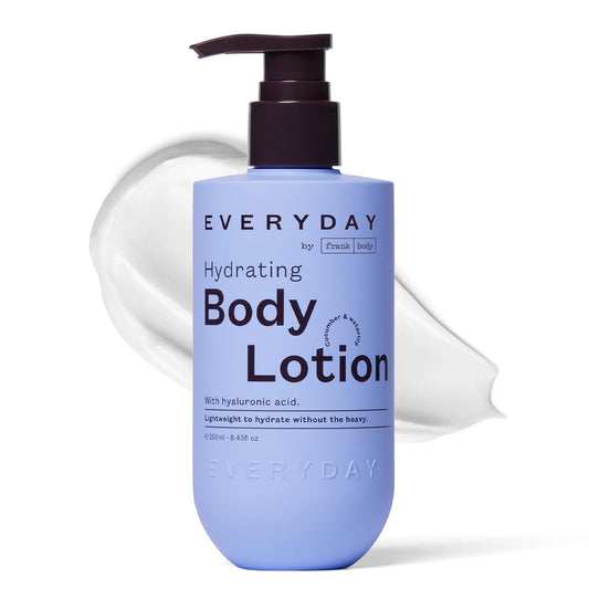 frank body Hydrating Body Lotion | Hydrates, Soothes & Moisturizes Dry Skin | Hyaluronic Acid, Aloe Vera & Glycerin | Lightweight | Cucumber & Waterlily Scent | Vegan & Cruelty Free | 250ml-FemmiqueWomen