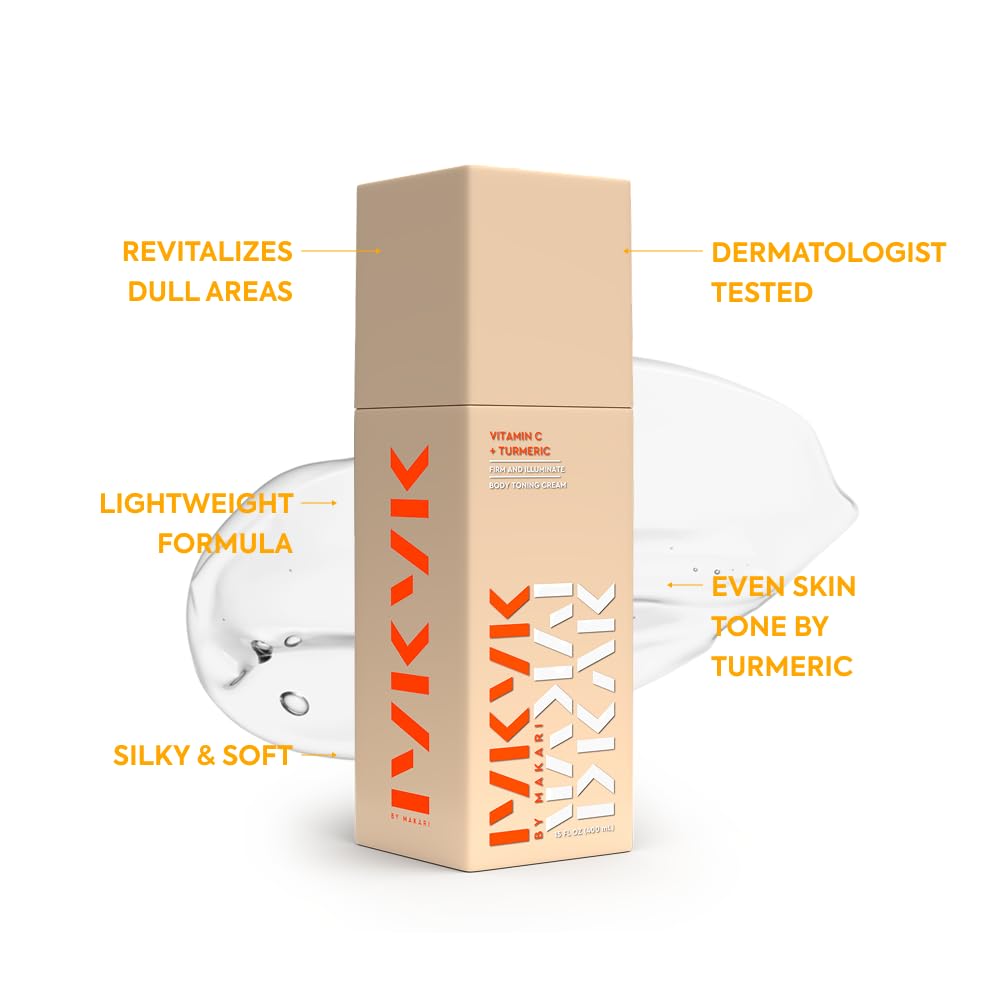 IYKYK By Makari Vitamin C + Turmeric Body Toning Cream, Lightweight Firming Body Lotion for Women, Reduces Appearance of Dark Spots for Radiant Skin, Vegan Moisturizer, No Fragrance, Paraben & Sulfate-FemmiqueWomen