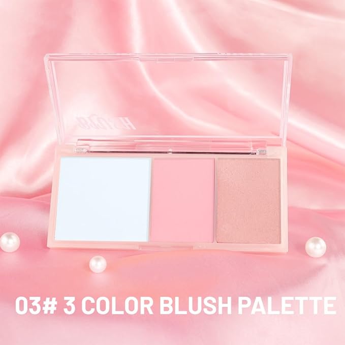 3 IN 1 Brown Nude Face Highlight Bronzer Powder Palette for Face Cheeks Contour Brightening, Buildable Matte Coverage Natural Makeup,Ultra Sculpt Nose Shadow Eyeshadow Primer-Nude-FemmiqueWomen