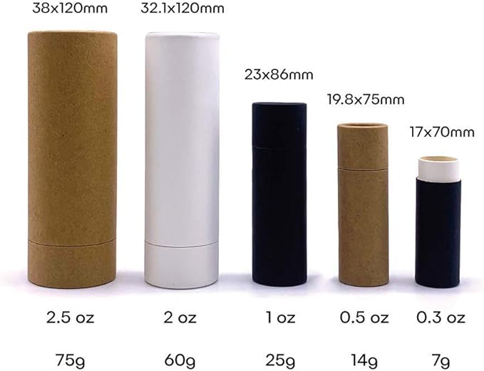 10 Pcs 1oz Cardboard Lip Balm Tubes Kraft Paper Lipstick Tube Empty Lip Gloss Containers Refillable Chapstick Container Round Paper Solid Tube for DIY Cosmetic Samples Lotion Deodorant,Brown-FemmiqueWomen