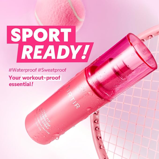 TIRTIR Waterproof Setting Spray – 24 Hour Long Lasting Fix, Sweatproof Water Resistant Makeup Finisher – Ethanol Free, Semi Matte Finish for Oily Skin – Korean Makeup Fixer-FemmiqueWomen