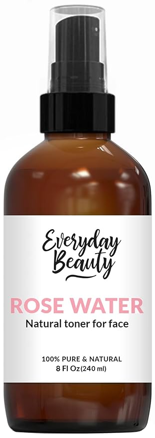 Rose Water Facial Toner - Alcohol-Free Vegan All Natural Refreshing Spray Mist for Face and Hair - Uplifts, Calming & Soothing for All Skin Types 8oz with Fine Mist Cap-FemmiqueWomen