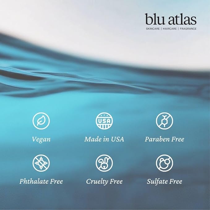 Blu Atlas Men's Natural Shampoo – Organic, Sulfate-Free, Paraben-Free – Deep Cleansing & Hydrating – Classic Scent (Bergamot, Sage, Patchouli) – Made in America– 32 oz-FemmiqueWomen