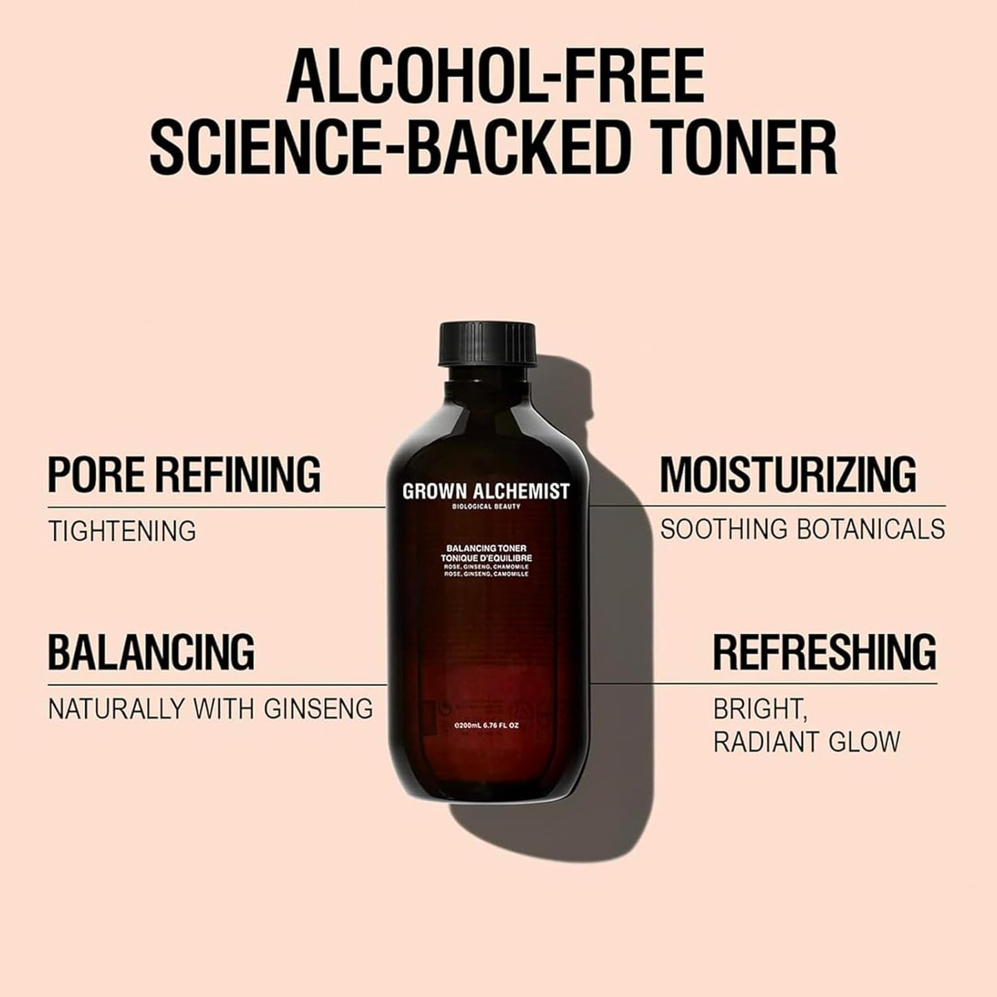 Grown Alchemist Balancing Toner- Rose, Ginseng, Chamomile, (200ml / 6.76oz)-FemmiqueWomen
