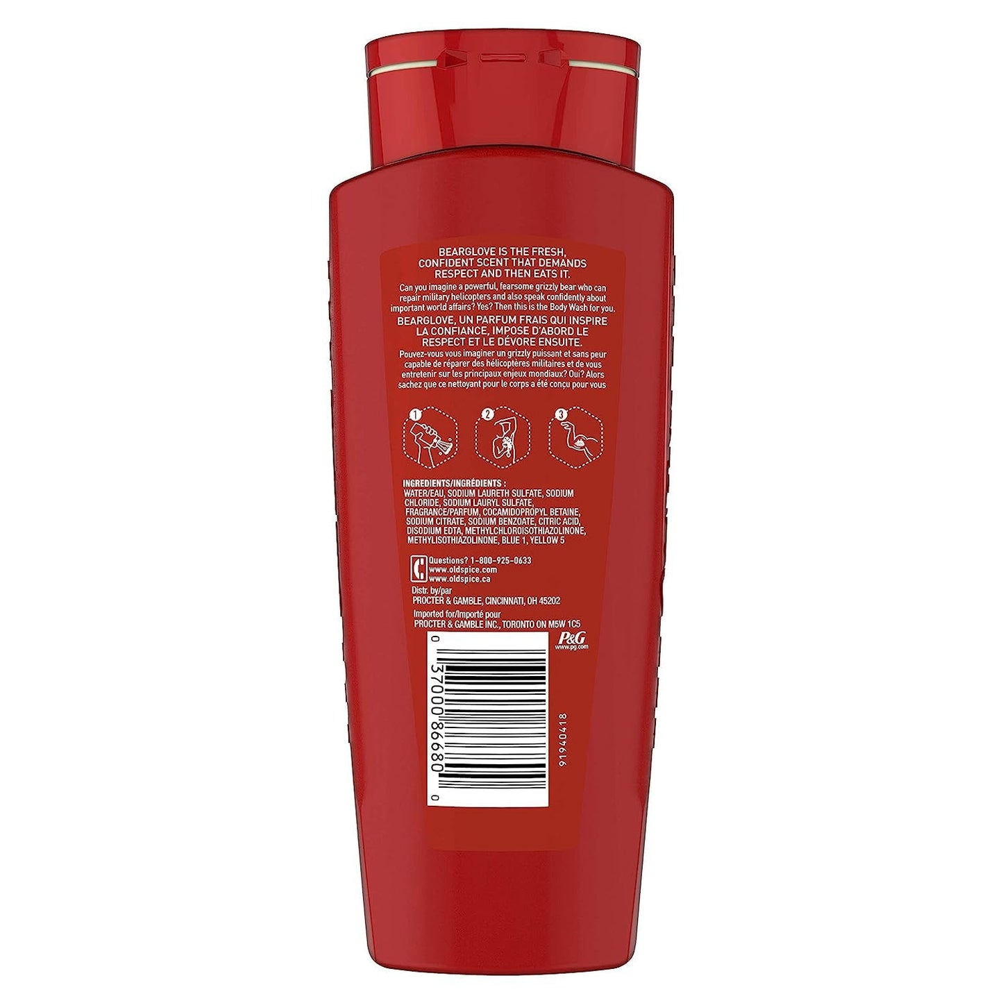 Old Spice Wild Bearglove Scent Body Wash for Men, Red 16 Oz, Packaging may vary Red-FemmiqueWomen