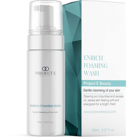 Project E Beauty Enrich Foaming Wash Gentle Cleansing | Moisturizing Daily Face Cleanser | Removes Dirt & Excess Oil | Brightens Skin | Hydrating Formulation | Clear & Smooth Skin | 150ml-FemmiqueWomen
