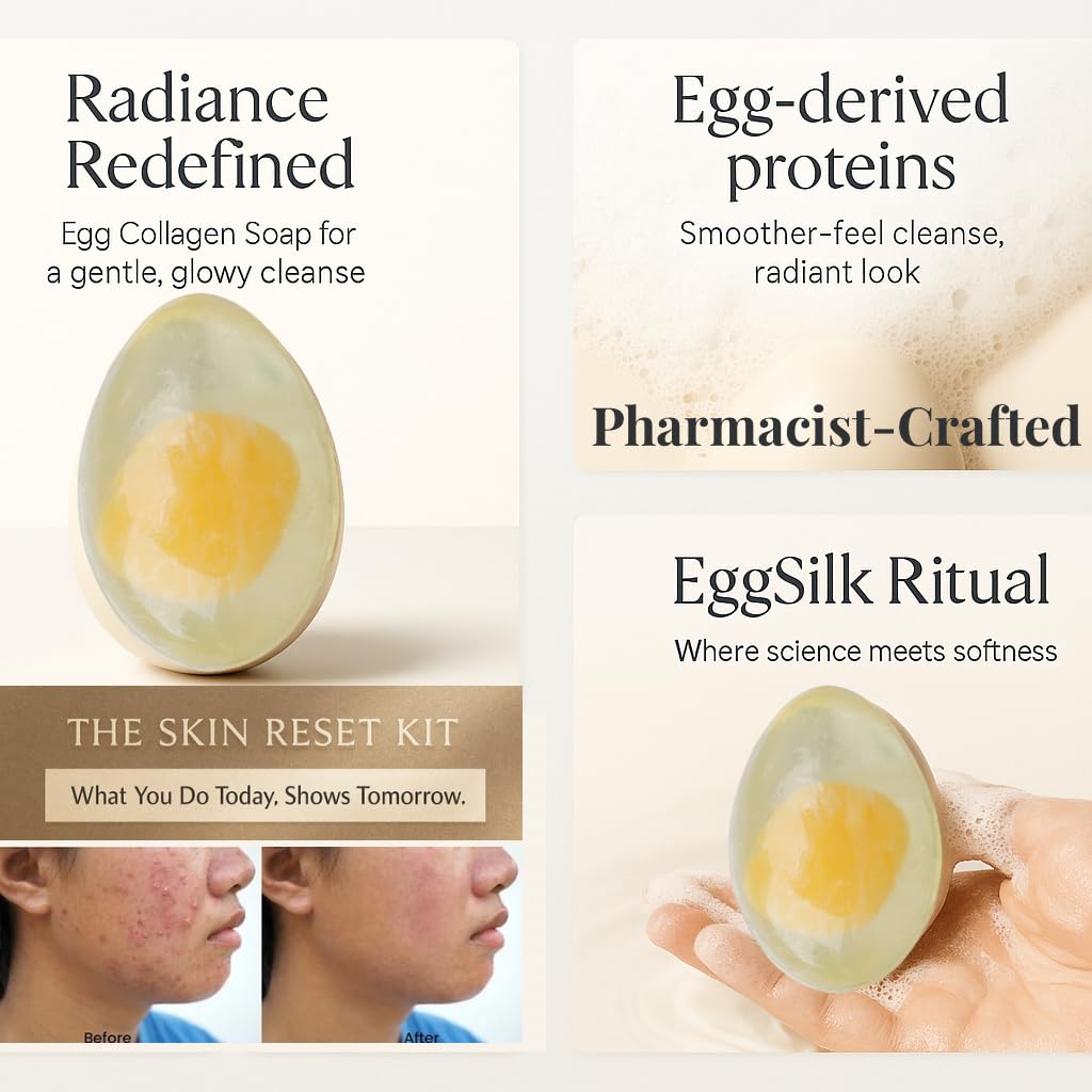L & L Supplement EggSilk Egg Soap Radiance Bar with Yolk Extract | For Smooth, Glowing Skin | Gentle for Face & Body, All Skin Types | Sulfate-Free, Cruelty-Free, Clean Beauty | 80g-FemmiqueWomen