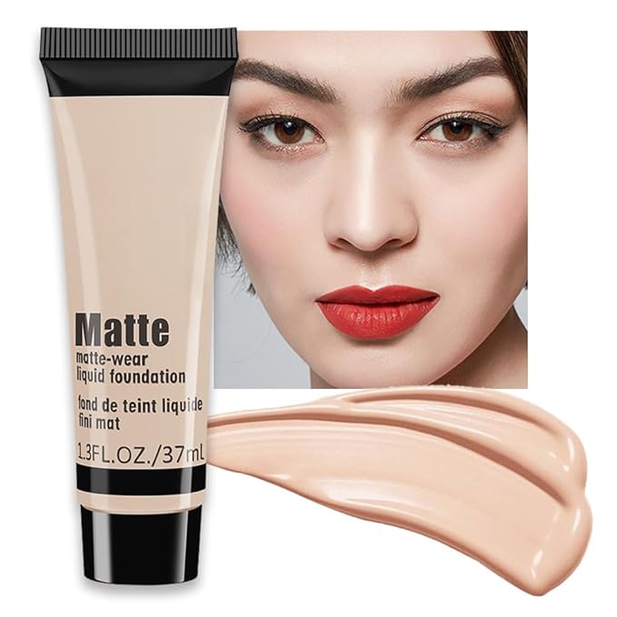 1 Pack Liquid Foundation Cream for Face Makeup,Durable Full Coverage Matte Concealer Make Up,Oil Control & Waterproof Base Primer -1 Fl.Oz-IVORY 6#-FemmiqueWomen