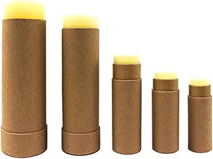 10 Pcs 1oz Cardboard Lip Balm Tubes Kraft Paper Lipstick Tube Empty Lip Gloss Containers Refillable Chapstick Container Round Paper Solid Tube for DIY Cosmetic Samples Lotion Deodorant,Brown-FemmiqueWomen