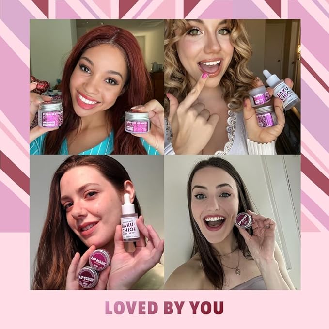 100% Natural Vegan Lip Butter Sleeping Lip Mask, Overnight Lip Moisturizer and Conditioner for Dry Lips. Intensive Lip Balm and Lip Therapy Skin Care with Mango butter (Bakuchiol - Collagen Boosting)-FemmiqueWomen