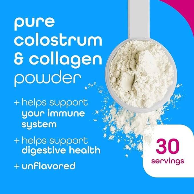 Zena Nutrition Bovine Colostrum & Collagen Powder Supplement for Gut Health, Immune Support, Digestion, Hair, Skin & Nails, Unflavored, Gluten & Sugar Free, 30 Servings-FemmiqueWomen