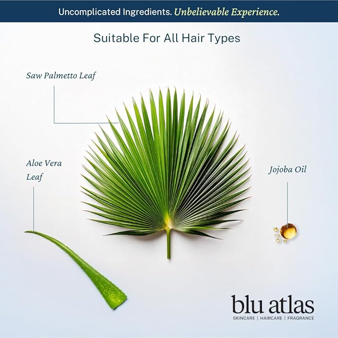 Blu Atlas Men's Natural Shampoo – Organic, Sulfate-Free, Paraben-Free – Deep Cleansing & Hydrating – Santal Cedar Scent – Made in America – 8 oz-FemmiqueWomen