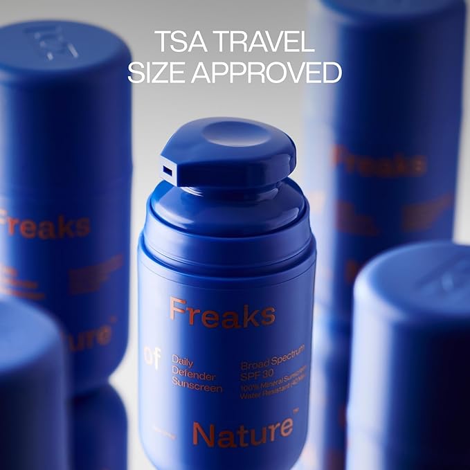 Freaks of Nature Daily Defender SPF 30 | 100% Mineral Sunscreen | Lightweight, Fast-Absorbing, 40-Min Water-Resistant | Plant-Based, Eco-Friendly, Reef-Safe, Cruelty-Free | All Skin Types | 1.7 oz-FemmiqueWomen