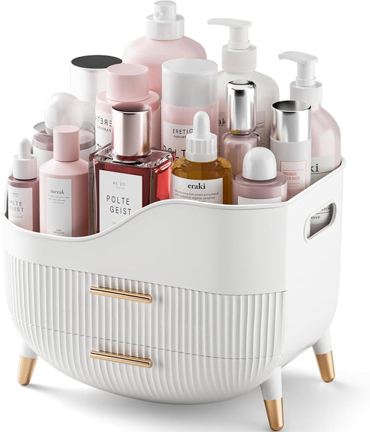 Makeup Organizer with Drawers,Skincare Organizer for Vanity,Storage Box with Handle,Large Cosmetic Display case for Dresser, Bathroom Countertop-FemmiqueWomen