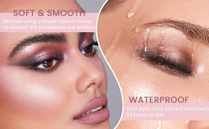 30 Colors Nude Champagne Gold Matte Shimmer Eyeshadow Palette with Brush for Eye Makeup,High Pigmented Pink Purple Brown Eye Shadow Primers Powder Palet de sombras de ojos-Big30-FemmiqueWomen