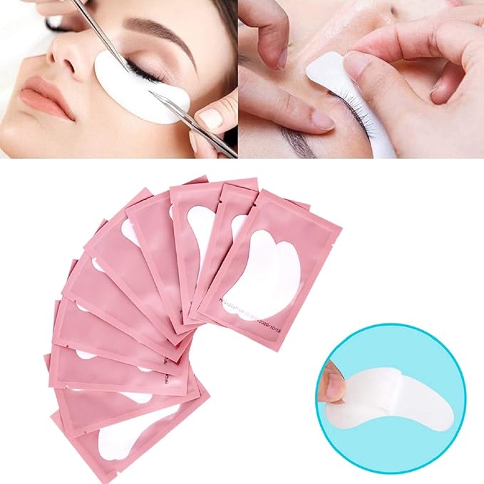 100 Pairs Set Under Eye Pads, Comfy and Cool Under Eye Patches Gel Pad for Eyelash Extensions Eye Mask Beauty Tool (Pink)-FemmiqueWomen