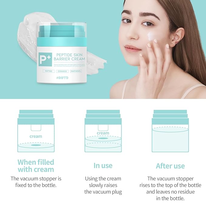 #OOTD Peptide Moisturizer Cream For Face, Dry Sensitive Skin Protection Barrier Cream For Aging Skin, Anti Aging, Hydrating, Peptide, Ceramide, Panthenol (1.69 FL.OZ)-FemmiqueWomen