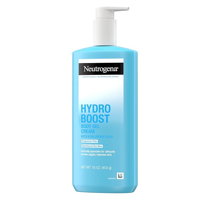 Neutrogena Hydro Boost Body Moisturizing Gel Cream with Hyaluronic Acid, Non-Greasy & Fast Absorbing, Lightweight Hydrating Body Lotion for Normal to Dry Skin, Fragrance-Free, 16 oz-FemmiqueWomen