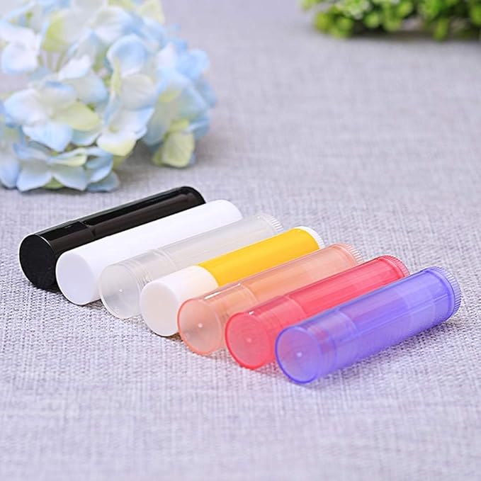 30 Pieces Multicolor Empty Lip Balm Container Tubes Lip Balm Empty Container Clear Tubes with Twist Bottom and Top Cap(Color Random)-FemmiqueWomen