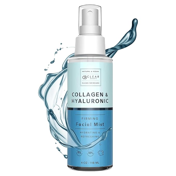 Hyaluronic Acid & Collagen Face Mist - Dermatologist Tested, Moisturizes & Tones Skin, Anti-Aging, Natural Ingredients, Cruelty-Free, 95% Natural - All Skin Types - 4 OZ-FemmiqueWomen